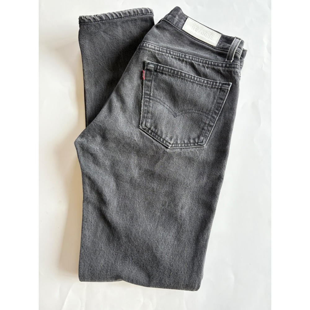 RE/DONE Levi's Vintage High Rise Straight Jeans Denim Gray Wash Womens Size 28
